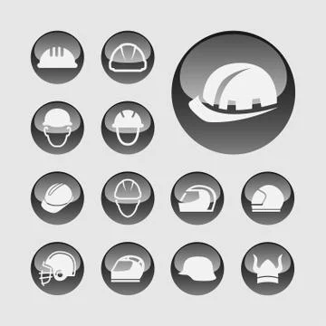 Helmet icons Stock Illustration