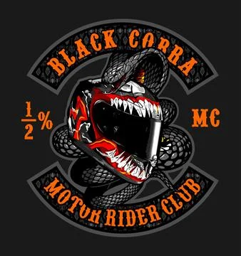 Helmet image patch wrapped around a snake Stock Illustration