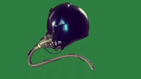 Helmet on it and cord attached to black design illustration motion Chroma Key Stock-Footage 337342186