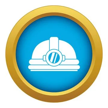 Helmet with light icon blue isolated Stock Illustration