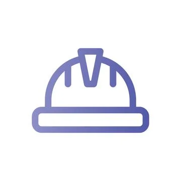 Helmet Line Gradient icon Stock Illustration