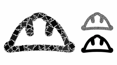 Helmet Mosaic Icon of Bumpy Items Stock Illustration