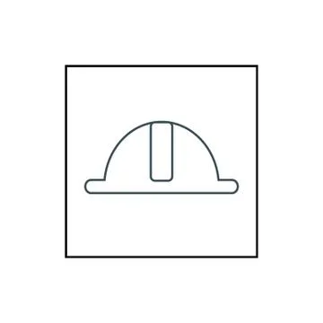 Helmet or hard hat vector icon symbol isolated on white background Stock Illustration