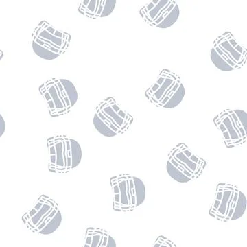 Helmet player accessory glyph vector seamless pattern Stock Illustration