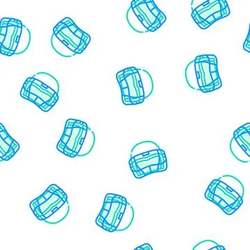 Helmet player accessory vector seamless pattern Stock Illustration