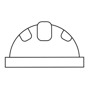 Helmet protective head construction security outline Stock Illustration