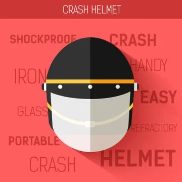 Helmet for self protect. Vector icon illustration background. Colorful template Stock Illustration