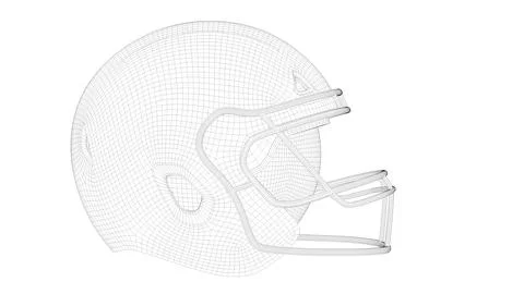 Helmet Side View01 Wireframe Stock Illustration
