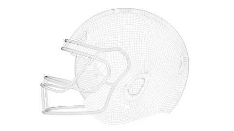 Helmet Side View02 Wireframe Stock Illustration