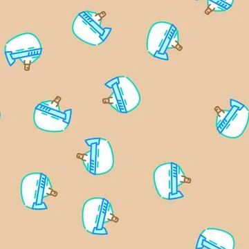 Helmet ski winter skiing vector seamless pattern 库存插图
