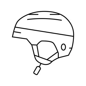 Helmet snowboard line icon vector illustration Stock Illustration