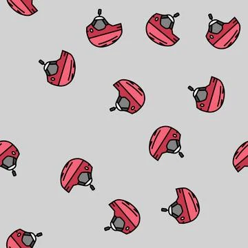 Helmet snowboard vector seamless pattern Stock Illustration