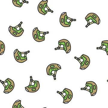 Helmet soldier vector seamless pattern Stock Illustration
