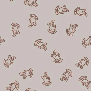 Helmet sparta warrior line vector seamless pattern Illustrazione stock