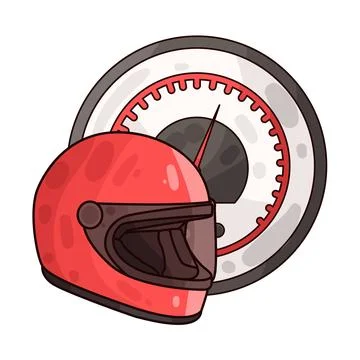 Helmet with speedometer illustration Stock Illustration