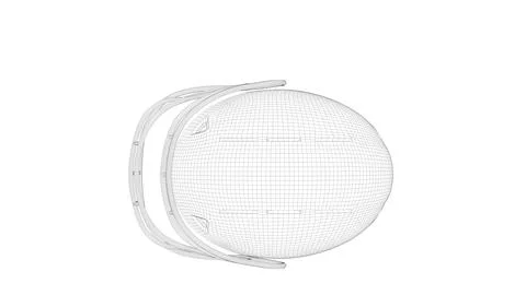 Helmet Top View Wireframe イラスト素材