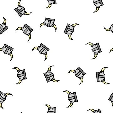 Helmet viking emblem vector seamless pattern Stock Illustration
