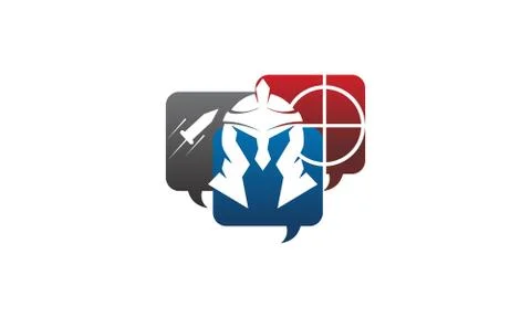 Helmet Warrior Logo Design Template Vector Stock-Illustration