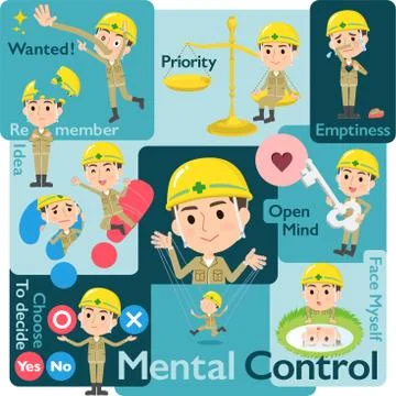 Helmet worker men Mental Stock-Illustration