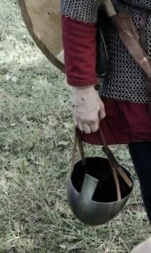 Helmet in the wounded Stock Photos