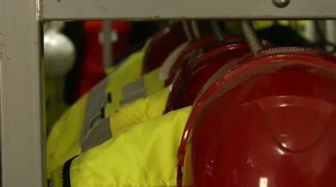 Helmets and hi-vis jackets Stock Footage 21977876