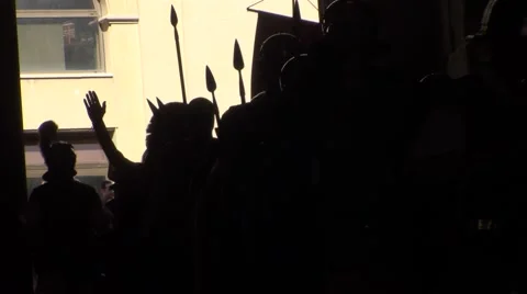 Helmets of Roman Gladiators Stock Footage 50928653