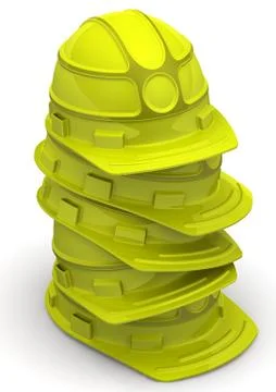 Helmets stacked in a pile Illustration