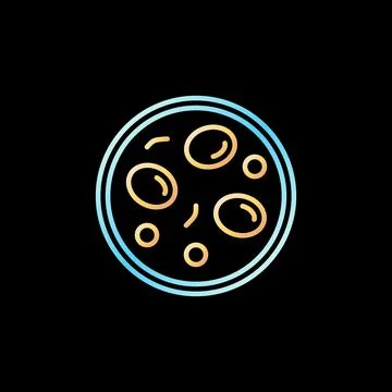 Helminth Eggs in Petri Dish vector outline concept colorful icon Illustrazione stock
