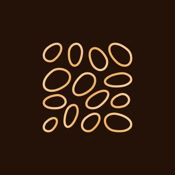 Helminth Eggs vector concept yellow outline icon or symbol Illustration