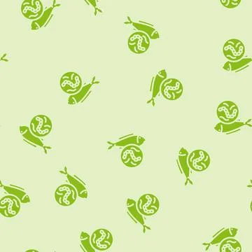 Helminth fish parasite glyph vector seamless pattern 스톡 일러스트