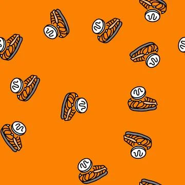 Helminth fish parasite vector seamless pattern Stock-Illustration