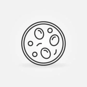 Helminth Larvae in Petri Dish vector thin line concept icon Illustrazione stock