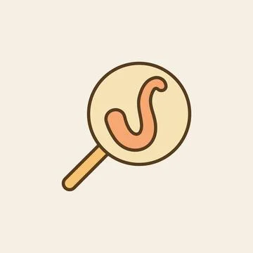 Helminth in Magnifier vector concept colored icon Illustration