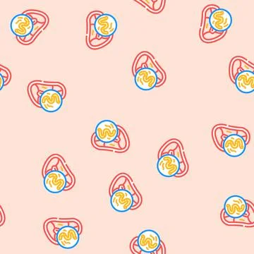 Helminth meat parasite vector seamless pattern 스톡 일러스트