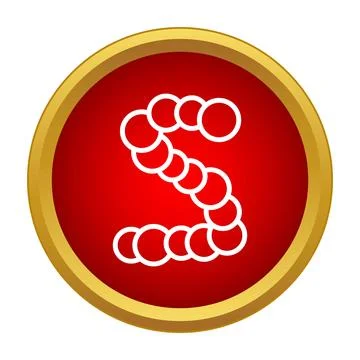 Helminth parasite worm icon representing infestations Stock Illustration