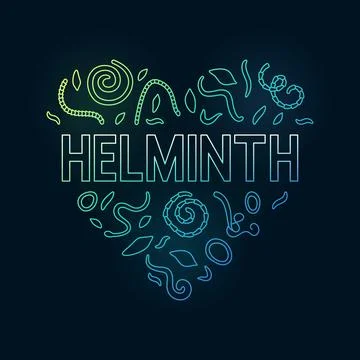 Helminth vector concept heart-shaped colorful banner - Modern illustration Stock Illustration