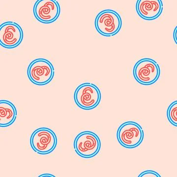 Helminth worm parasite vector seamless pattern Illustrazione stock