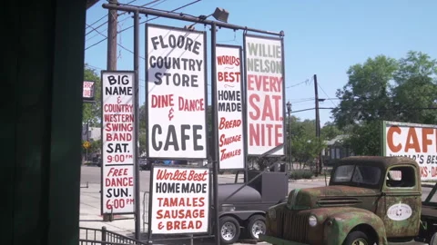 Helotes, TX - May 19 2020: John T. Floore's country dance hall and cafe histo Stock Footage 130763905