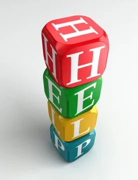 Help 3d colorful buzzword Stock Illustration