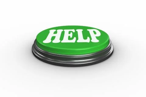 Help against digitally generated green push button Stock Illustration