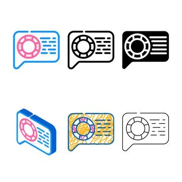 Help and advice speech color range icon vector Stock Illustration