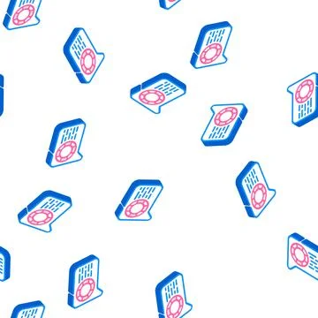Help and advice speech isometric icon seamless pattern Stock Illustration
