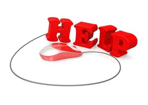 Help and computer mouse Stock Illustration