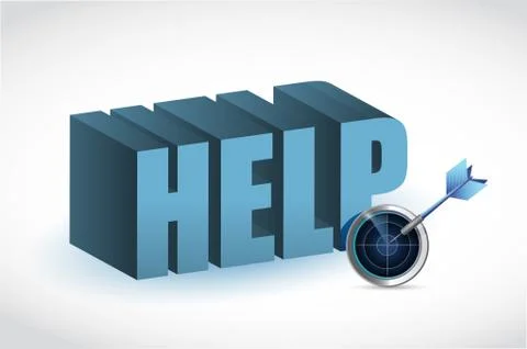 Help and computer mouse illustration design over white 스톡 일러스트