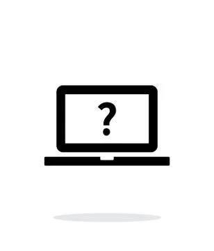 Help and FAQ laptop icon on white background. Stock Illustration