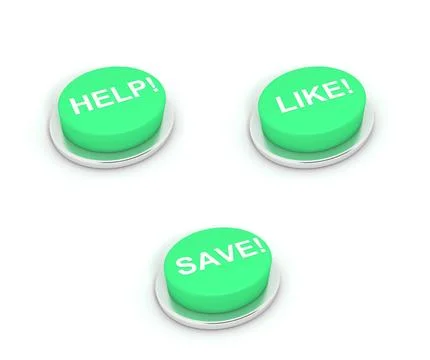 Help, like and save buttons Stock Illustration
