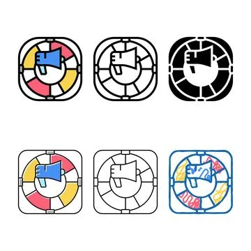 Help and support color icon vector range Stock Illustration
