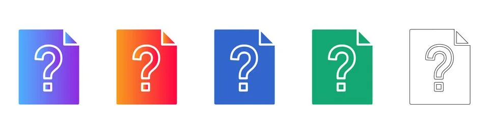 Help and Support Question Icons 库存插图