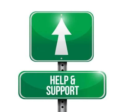 Help and support road sign illustration design Illustrazione stock