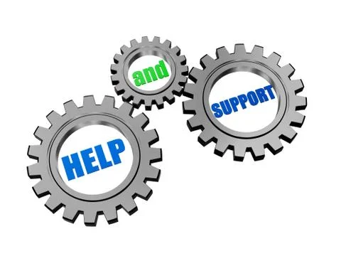Help and support in silver grey gears イラスト素材
